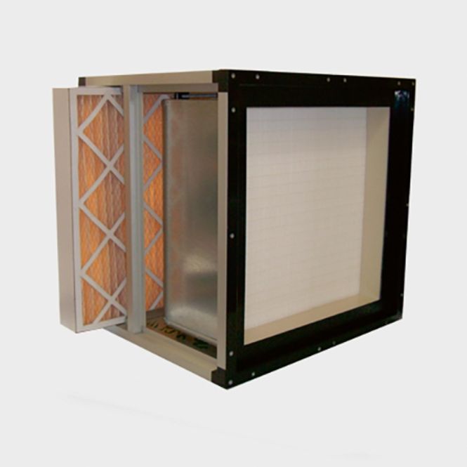 Hovedbilde HEPA takboks H14 A 595x595x150 ø=250